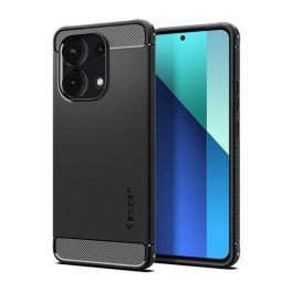   SPIGEN RUGGED ARMOR szilikon telefonvédő (ütésállóság, légpárnás sarok, karbon minta) FEKETE