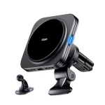 ESR HALOLOCK Qi2 autós tartó (műszerfalra, szellőzőre, öntapadó, 360°, 15W, wireless, mágneses, Qi2) FEKETE