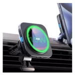 ESR HALOLOCK Qi2 autós tartó (műszerfalra, szellőzőre, öntapadó, 360°, 15W, wireless, mágneses, Qi2) FEKETE