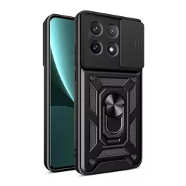   Defender szilikon telefonvédő (ütésállóság, tartógyűrű, kameravédő) FEKETE