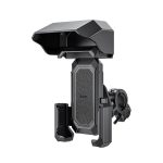 HOCO WILD WOLF kerékpáros és motoros telefontartó (kormányra rögzíthető, 360°, napellenző, 4.7-7" méret) FEKETE