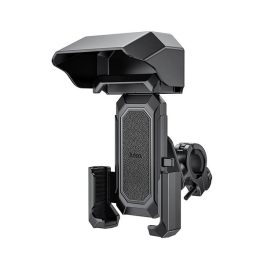   HOCO WILD WOLF kerékpáros és motoros telefontartó (kormányra rögzíthető, 360°, napellenző, 4.7-7" méret) FEKETE