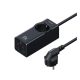 USAMS hálózati elosztó AC+USB+3 Type-C aljzat (67W, GaN, PD gyorstöltő + 150cm tápkábel) FEKETE