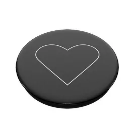   POPSOCKETS telefontartó (készülékre ragasztható, többfunkciós, szív) FEKETE