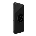 POPSOCKETS telefontartó (készülékre ragasztható, többfunkciós, szív) FEKETE