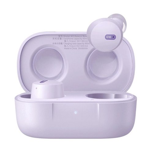 BASEUS BOWIE E18 bluetooth fülhallgató SZTEREO (v5.3, TWS, mikrofon, zajszűrő, IPX4 + töltőtok) LILA