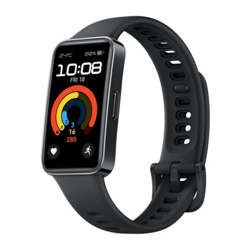 HUAWEI Band 9 okoskarkötő (aktivitásmérő, pulzusmérő, hívásjelzés, vízálló, szilikon szíj) FEKETE