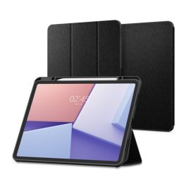   SPIGEN URBAN FIT tok álló (FLIP, oldalra nyíló, TRIFOLD, asztali tartó, ceruza tartó, textil minta) FEKETE