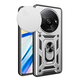 Defender szilikon telefonvédő (ütésállóság, tartógyűrű, kameravédő) EZÜST   Defender szilikon telefonvédő (ütésállóság, tartógyűrű, kameravédő) EZÜST
