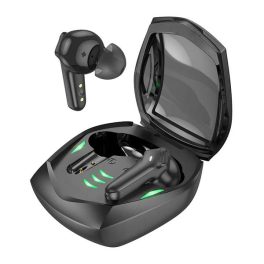   HOCO MAGIC GAMING bluetooth fülhallgató SZTEREO (v5.3, TWS, mikrofon, gamer, LED jelzés + töltőtok) FEKETE