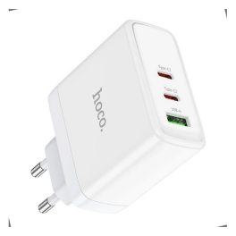   HOCO N30 hálózati töltő USB+2 Type-C aljzat (65W, GaN, PD gyorstöltő 3.0) FEHÉR
