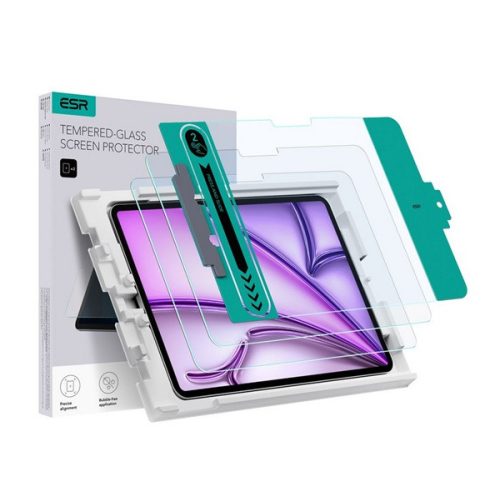 ESR képernyővédő üveg 2db (2.5D, 0.33mm, 9H + segédkeret) ÁTLÁTSZÓ