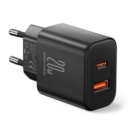 JOYROOM TCF05 hálózati töltő USB+Type-C aljzat (20W, PD gyorstöltő 3.0) FEKETE   JOYROOM TCF05 hálózati töltő USB+Type-C aljzat (20W, PD gyorstöltő 3.0) FEKETE