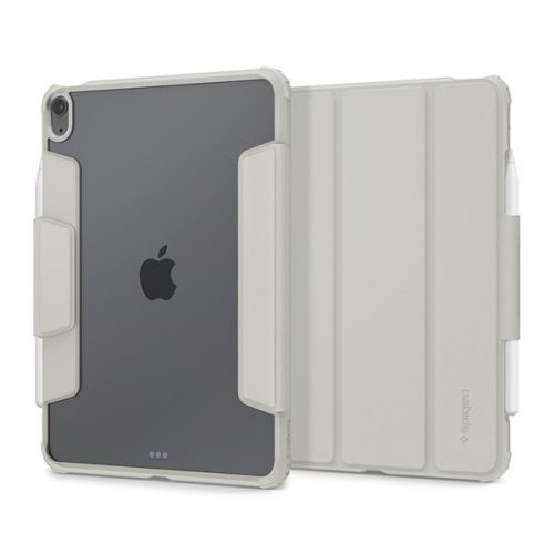 SPIGEN AIR SKIN PRO tok álló, ECO bőr hatású (aktív FLIP, oldalra nyíló, TRIFOLD, asztali tartó, ceruza tartó) KRÉM