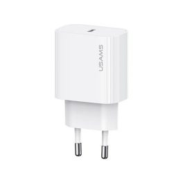  USAMS T65 hálózati töltő Type-C aljzat (20W, PD gyorstöltő) FEHÉR