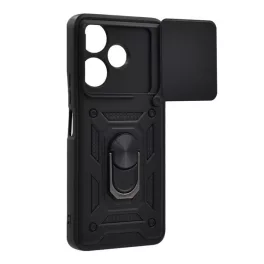   Defender szilikon telefonvédő (ütésállóság, tartógyűrű, kameravédő) FEKETE