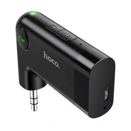   HOCO E53 bluetooth FM transmitter microUSB aljzat (v5.3, 3.5mm jack, mikrofon) FEKETE
