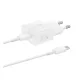 SAMSUNG hálózati töltő Type-C aljzat (25W, GaN, PD gyorstöltő + Type-C kábel) FEHÉR