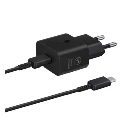   SAMSUNG hálózati töltő Type-C aljzat (25W, GaN, PD gyorstöltő + Type-C kábel) FEKETE