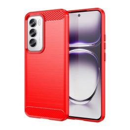 Szilikon telefonvédő (ütésállóság, légpárnás sarok, szálcsiszolt, karbon minta) PIROS   Szilikon telefonvédő (ütésállóság, légpárnás sarok, szálcsiszolt, karbon minta) PIROS