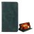 Tok álló, bőr hatású (FLIP, oldalra nyíló, asztali tartó, koptatott bőr minta, prémium) SÖTÉTZÖLD