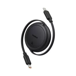   BASEUS FREE2PULL MINI adatkábel (Type-C - Type-C, 60W, PD gyorstöltő, csévélhető, 100cm) FEKETE