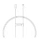BASEUS SUPERIOR 2 adatkábel (Type-C - Type-C, 100W, PD gyorstöltő, törésgátló, 100cm) FEHÉR