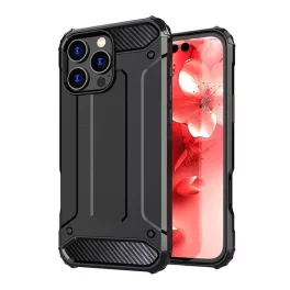   Defender szilikon telefonvédő (ütésállóság, légpárnás sarok, fémhatás) FEKETE
