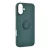 Szilikon telefonvédő (tartógyűrű, mikrofiber plüss belső, mágneses, kameravédő) SÖTÉTZÖLD