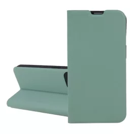  Tok álló, bőr hatású (FLIP, szilikon belső, oldalra nyíló, asztali tartó, kártyazseb) VILÁGOSZÖLD