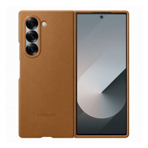 SAMSUNG műanyag telefonvédő (ECO vegán bőr hátlap) VILÁGOSBARNA