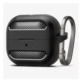   SPIGEN RUGGED ARMOR szilikon tok (ütésállóság, légpárnás sarok, karbon minta) FEKETE Galaxy Buds 3/Buds 3 Pro