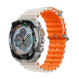 DEVIA DELUXE SPORT6 pótszíj (egyedi méret, nagy, szilikon, állítható, hullám) BÉZS/NARANCSSÁRGA   DEVIA DELUXE SPORT6 pótszíj (egyedi méret, nagy, szilikon, állítható, hullám) BÉZS/NARANCSSÁRGA