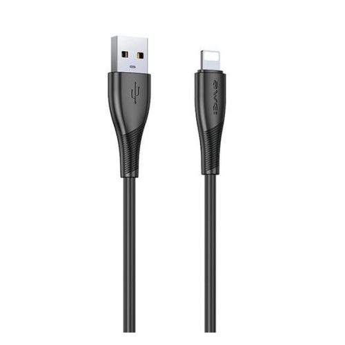 AWEI CL-182L adatkábel (USB - lightning, 2.4A, 100cm) FEKETE