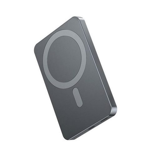 AWEI P112K vésztöltő Type-C aljzat (5000mAh, 20W, wireless, mágneses, PD gyorstöltő) SÖTÉTSZÜRKE