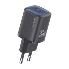 USAMS CC251 hálózati töltő Type-C aljzat (30W, GaN, PD gyorstöltő) FEKETE   USAMS CC251 hálózati töltő Type-C aljzat (30W, GaN, PD gyorstöltő) FEKETE