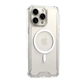   Szilikon telefonvédő (ütésállóság, légpárnás sarok, MagSafe) ÁTLÁTSZÓ