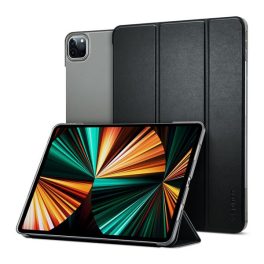   SPIGEN SMART FOLD tok álló, bőr hatású (aktív FLIP, oldalra nyíló, TRIFOLD, asztali tartó) FEKETE