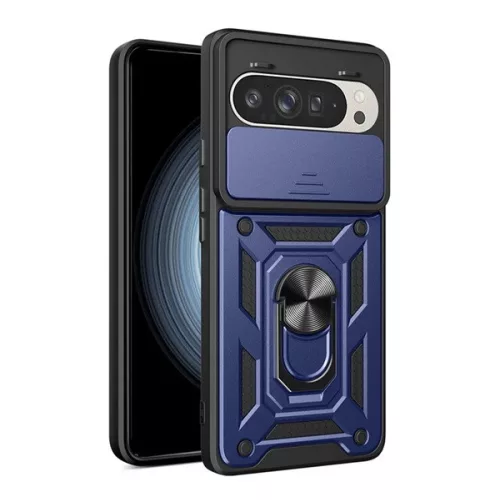 Defender szilikon telefonvédő (ütésállóság, tartógyűrű, kameravédő) SÖTÉTKÉK
