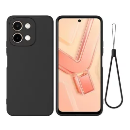   Szilikon telefonvédő (matt, mikrofiber plüss karcolásmentesítő belső, prémium + kézpánt) FEKETE
