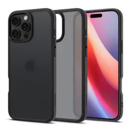   SPIGEN ULTRA HYBRID műanyag telefonvédő (ütésállóság, légpárnás keret, matt) FEKETE/ÁTLÁTSZÓ