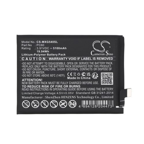 CAMERON SINO Li-Polymer akku (3,91V / 5100mAh, Motorola PC60 kompatibilis) FEKETE