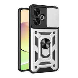 Defender szilikon telefonvédő (ütésállóság, tartógyűrű, kameravédő) EZÜST   Defender szilikon telefonvédő (ütésállóság, tartógyűrű, kameravédő) EZÜST
