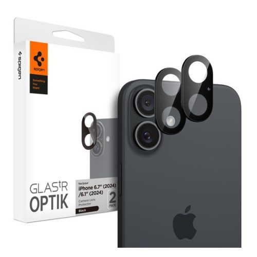 SPIGEN OPTIK kameravédő üveg 2db (9H) FEKETE