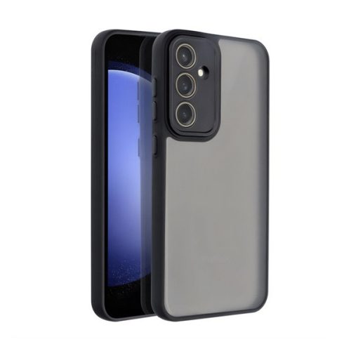 Szilikon telefonvédő (ütésállóság, akril hátlap, kameravédő) FEKETE