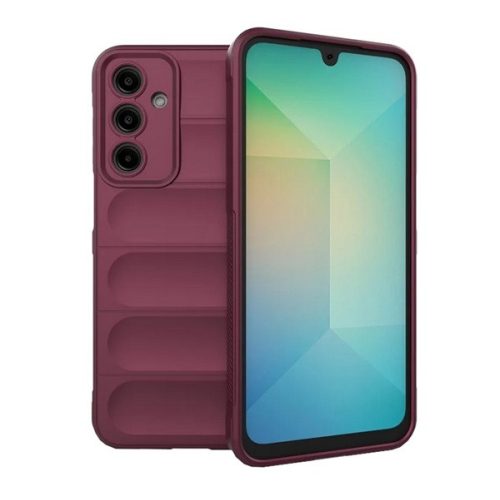 Szilikon telefonvédő (ütésállóság, kameravédő, 3D) BORDÓ