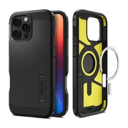   SPIGEN TOUGH ARMOR MAG műanyag telefonvédő (ütésállóság, MagSafe) FEKETE