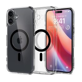   SPIGEN ULTRA HYBRID MAG műanyag telefonvédő (ütésállóság, légpárnás keret, MagSafe) FEKETE