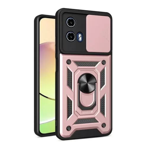Defender szilikon telefonvédő (ütésállóság, tartógyűrű, kameravédő) ROZÉARANY