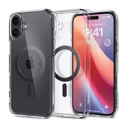   SPIGEN ULTRA HYBRID MAG műanyag telefonvédő (ütésállóság, légpárnás keret, karbon minta, MagSafe) ÁTLÁTSZÓ